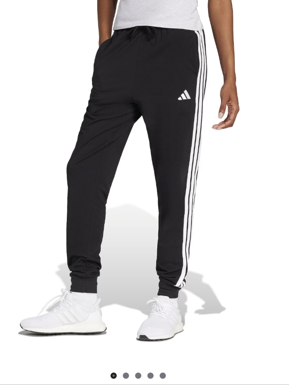 adidas Black Track Pants with White Stripes